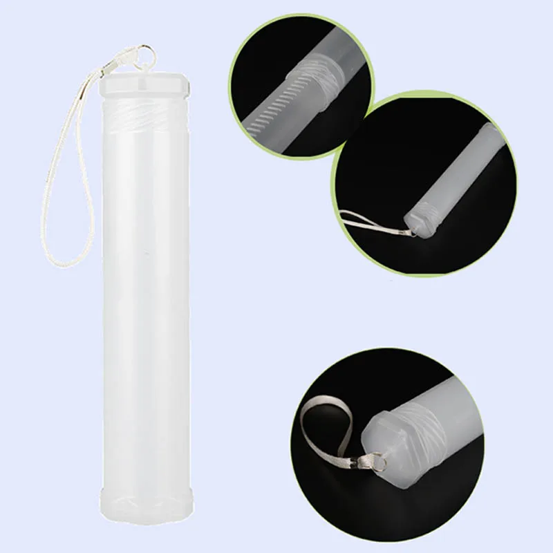 1 шт. Цилиндрическая Коробка для карандашей с веревкой портативный прозрачный