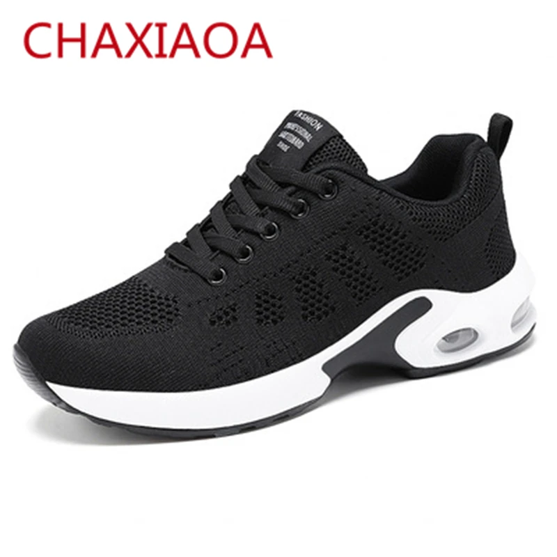 

CHAXIAOA Autumn Women Sports Sneakers Fashion Mixed Color Lace Up Footwear Outdoor Lightweight Breathable Female Running Shoes