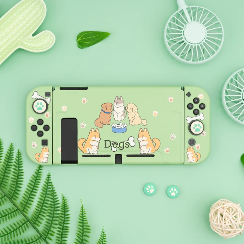 

Green Soft TPU Case Protective Cover for Nintend Switch Dogs Bone Game Console Controller Grip Gaming Protection Access
