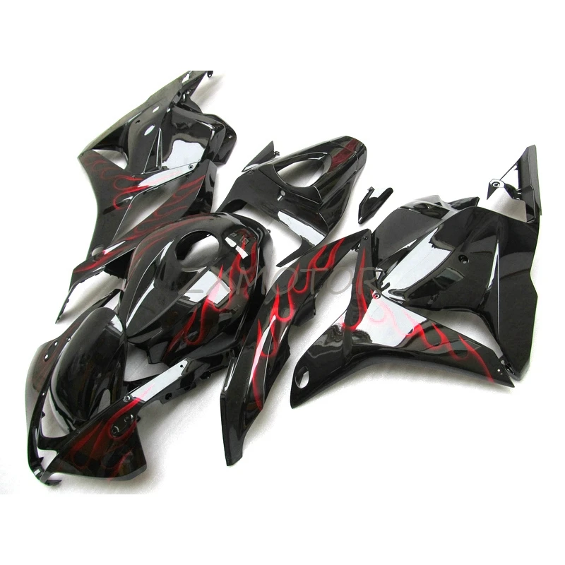

Red Flames on Black Injection Fairing kit for HONDA CBR 600 RR 2009 2010 2011 2012 fairings cbr600rr 09 10 11 12 FK16