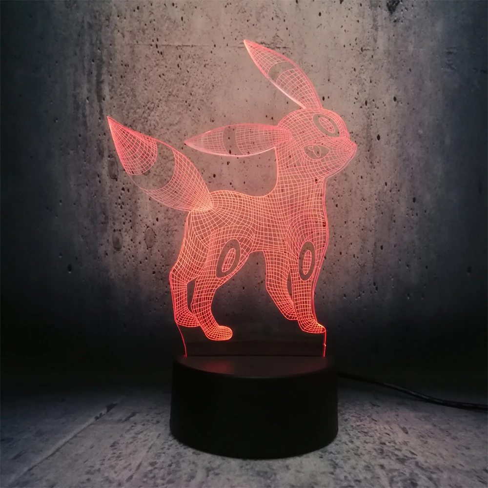 Лидер продаж мультяшный каваи Пикачу 3D RGB лампа детский подарок ночной