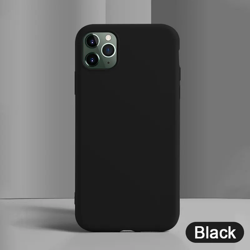 Ультратонкий прозрачный силиконовый чехол для телефона для iphone 11 Pro Max чехол для iphone XR XS Max X 7 8 6 6S Plus мягкая прозрачная задняя крышка из ТПУ - Цвет: Black