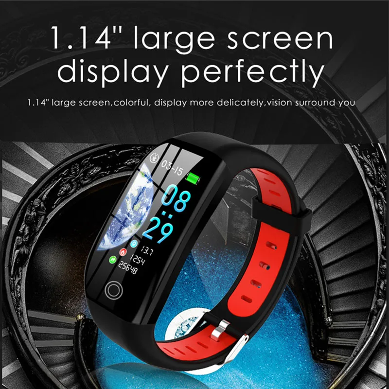 

F21 Smart Bracelet GPS Fitness Activity Tracker 1.1" Sport Waterproof Blood Pressure Watch Sleep Monitor Smart Band Wrist