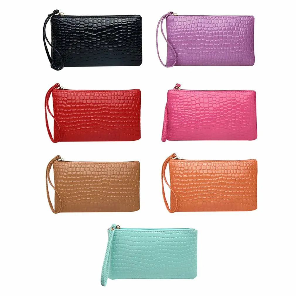 

Fashion Crocodile pattern hand Pouch for iPhone for Xiaomi for Huawei honor for Samsung Pure color mobile phone bags box