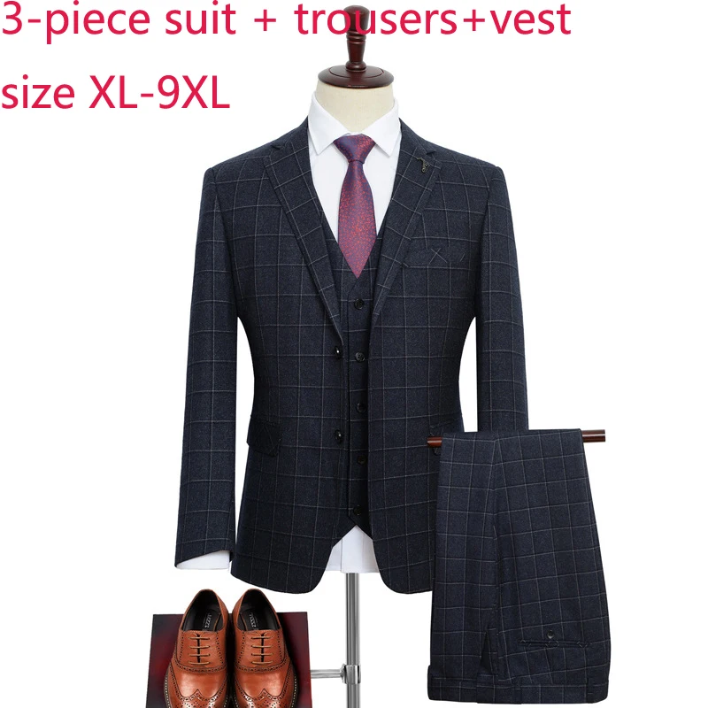 Новое поступление модный супер большой весенне-осенний мужской костюм из трех