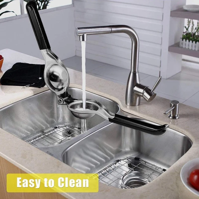 

Lemon Squeezer - New Stainless Steel Manual Lemon Juicer, Lemon Lime Squeezer Press with High Strength, Silicone Handle