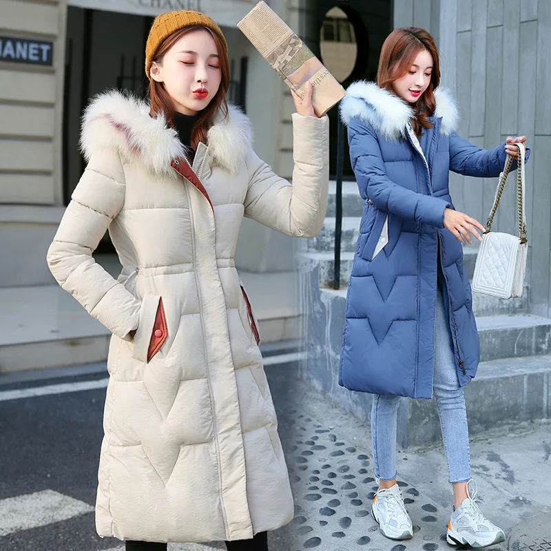 Пуховое пальто зимний женский пуховик длинная парка теплый плюс-размер