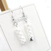 1 pair of new simulation chocolate bar earrings female cute girl pendant earrings female models exquisite jewelry accessories