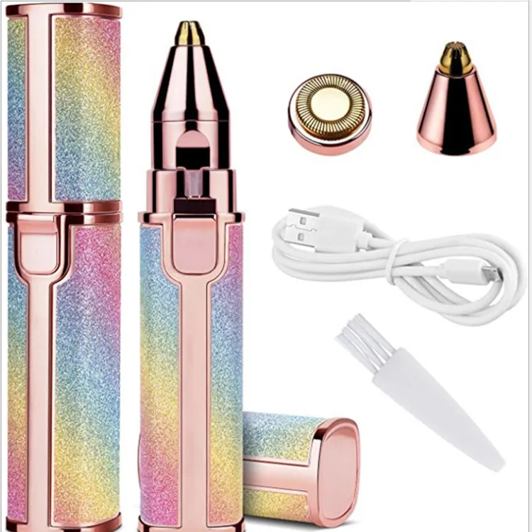 

USB Rechargeable Hair Removal Eyebrow Trimmer Mini Home Use Devices shaver 2 In 1 Facial Hair Remover Epilator for Women