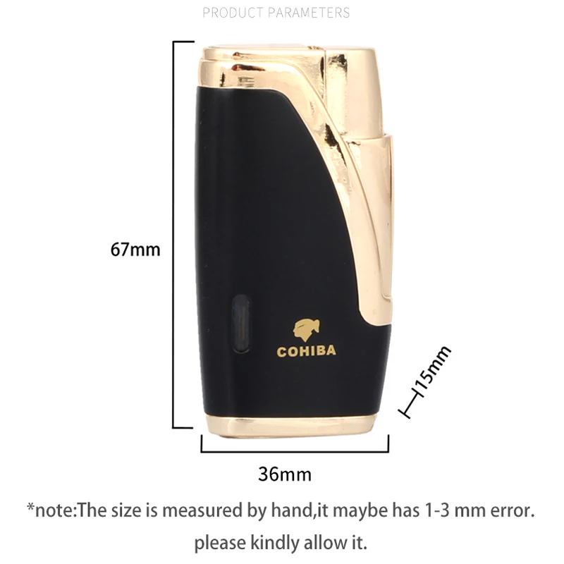 COHIBA металлическая зажигалка для сигар 2 фонарь Jet Flame Зажигалка сигарет
