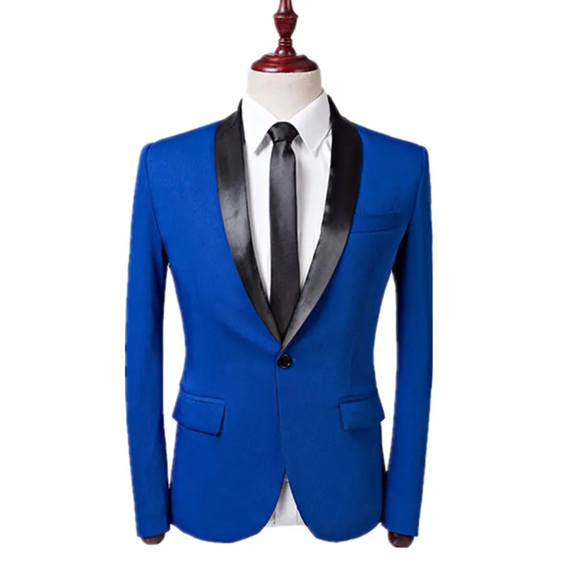 

My Loddy Men's Suits Casual Fashion Tuxedo Slim Fit Shawl Lapel Male Blazer Wedding Business Jackets Party Costume(One Blazer)