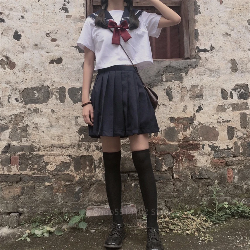 Православная Белая школьная форма японские корейские классные темно синие