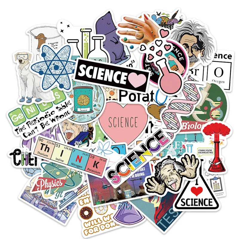 50 шт. лабораторные граффити наклейки s Эйнштейн креативные Веселые чемодан