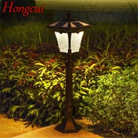 hongcui outdoor lawn lights solar retro brown garden lamp led waterproof ip65 home decorative for duplex