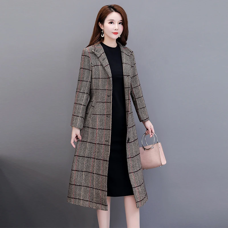 

Женское шерстяное пальто Vangull, классическое длинное шерстяное пальто, новинка 2021, шерстяные куртки, Тренч, зимняя верхняя одежда, женские па...