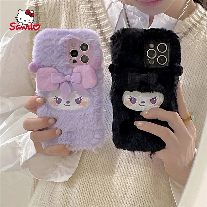 

Sanrio Melody Plush Stereo Phone Case for iPhone13 13Pro 13Promax 12 12Pro Max 11 Pro X XS MAX XR 7 8 Plus Cover