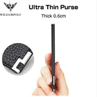 Брендовый мужской мини-кошелек, Узкий кожаный складной бумажник с передним кармашком, Модный укороченный маленький клатч из натуральной кожи для мужчин