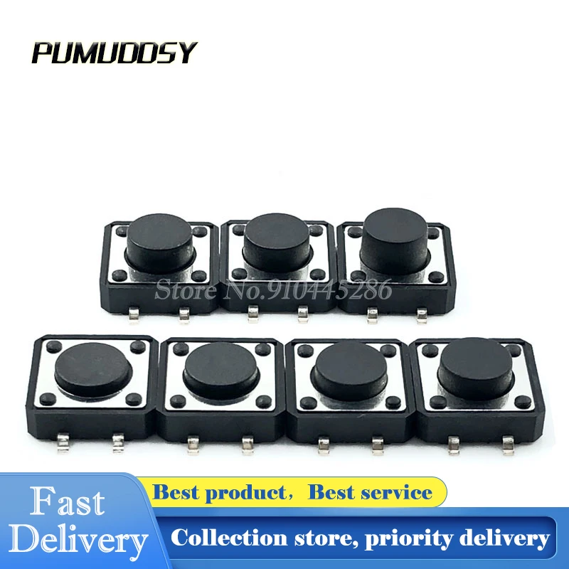 20 шт PCB Тактильные Такт кнопочный переключатель для поверхностного монтажа 4pin