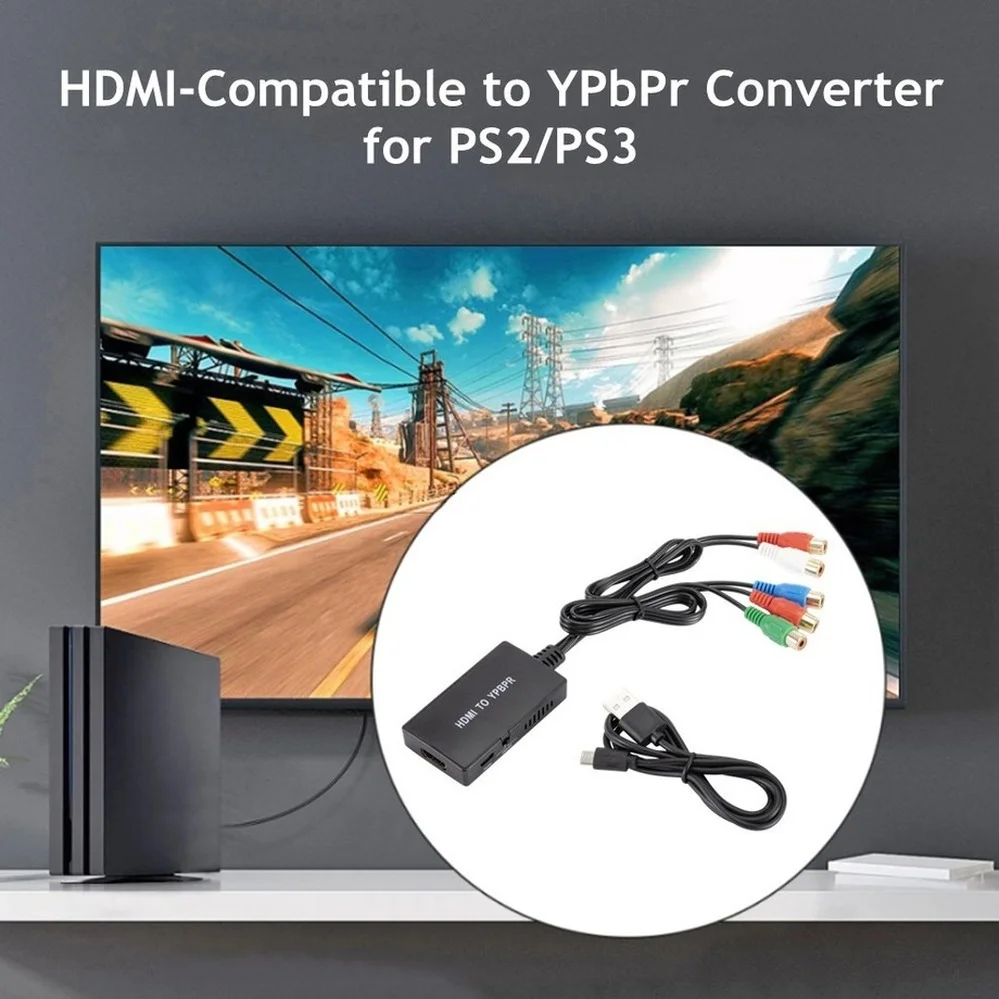 Адаптер PzzPss HDMI-Φ с поддержкой 1080P/720P совместим DVD Blu-Ray плеером PS2 PS3 Xbox на новый HD TV |