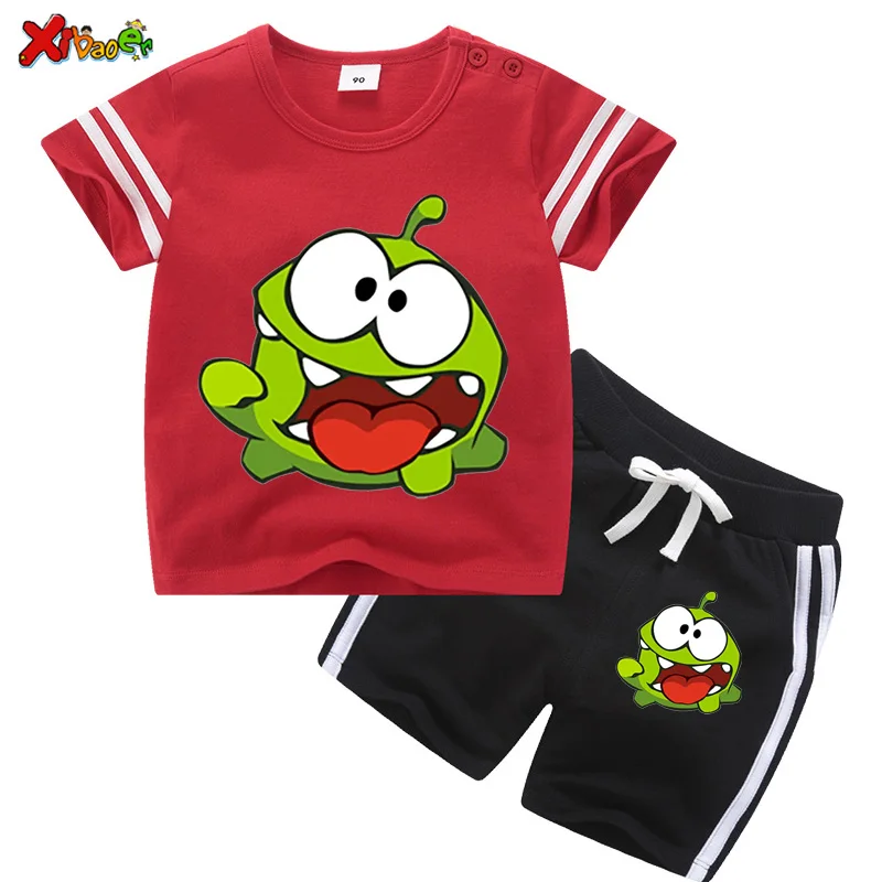 Комплекты летней детской одежды костюм в полоску для мальчиков одежда маленьких