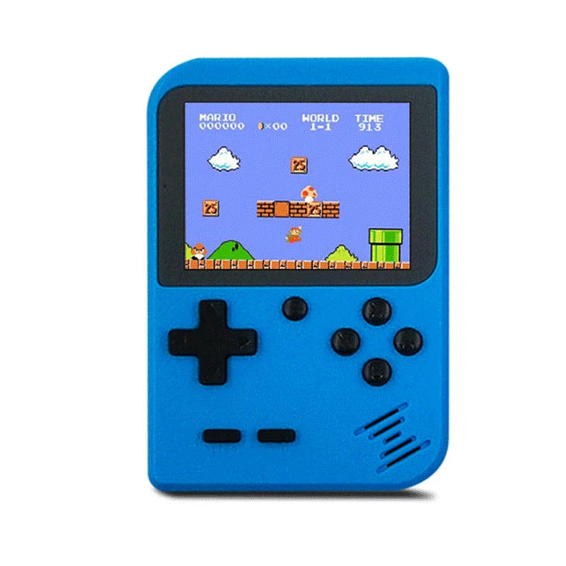 Blue Перезаряжаемая мини портативная игровая консоль Hd 3,0-дюймовый экран ретро-игра мини-портативный плеер для игр для детей Встроенная игра 168/400 - Цвет: Blue