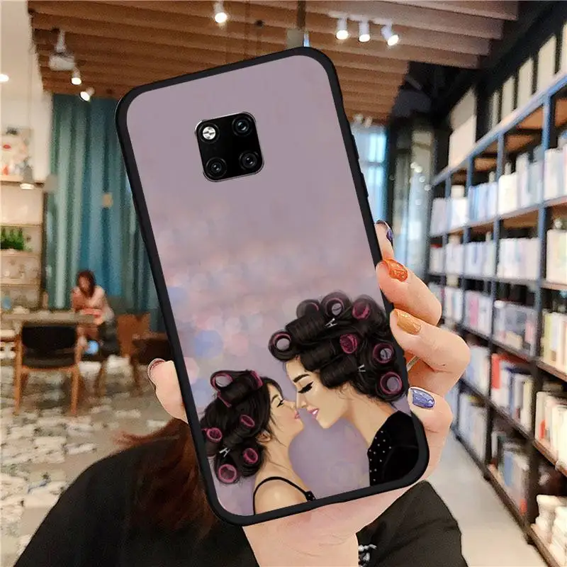

Baby Mom Girls love pink cartoon Phone Case For Huawei Mate 9 10 20 Pro lite 20x nova 3e P10 plus P20 Pro Honor10 lite