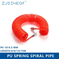 3m6m9m12m15m pneumatic pu od10id6 5mm air compressor telescopic spiral hose spring tube dropship flexible tool pipe