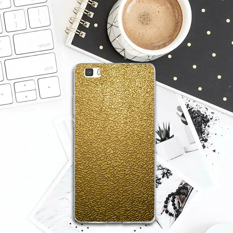 Metallic Gold Foil Soft TPU Cell Phone Case for Huawei P8 P9 P10 P20 P30 Lite Mate 10 Pro Y3 Y5 Y6 II Y7 Honor 6X 7X 9 Plus |