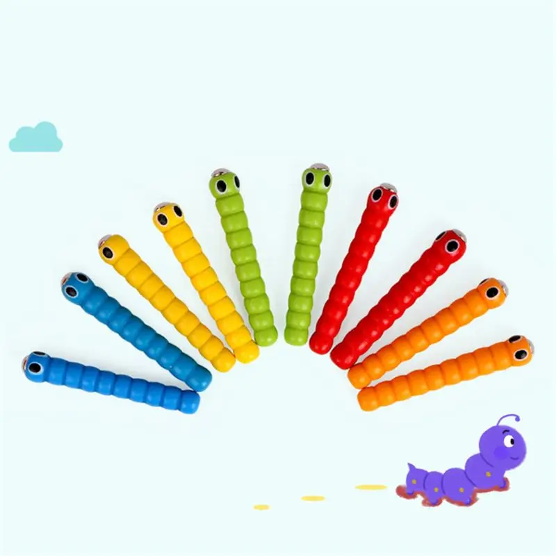 Деревянные игрушки L41D 1 жезл + 5 червей для ловли клубники детская игрушка