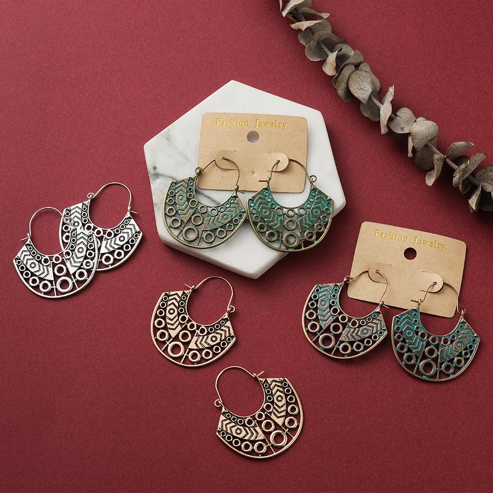 

Винтажные этнические богемные ажурные висячие серьги-подвески в стиле бохо для женщин женские свадебные украшения аксессуары новые модные...