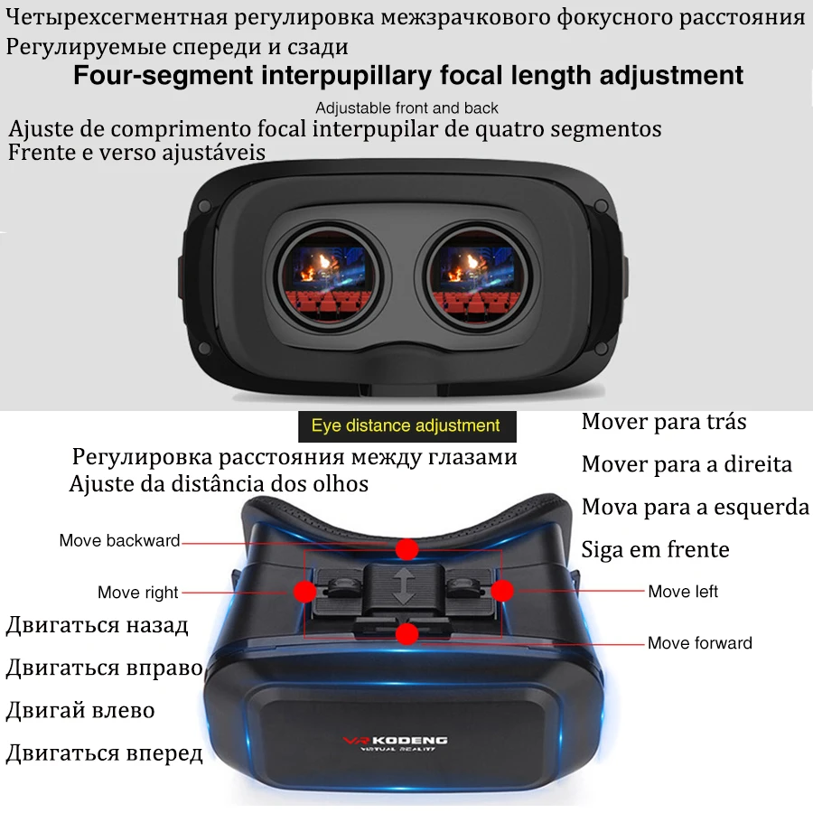 3D Очки виртуальной реальности Vr Ar гарнитура Умные очки шлем мобильный телефон с
