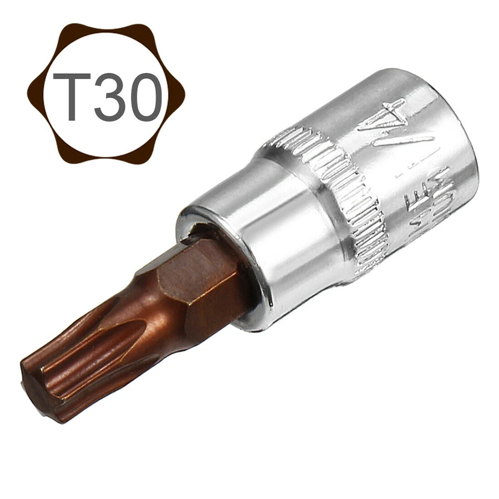 

2pcs Bit Socket Fit 3/8-inch drive ratchet T30 Torx Repair Tool Short Reach 38mm