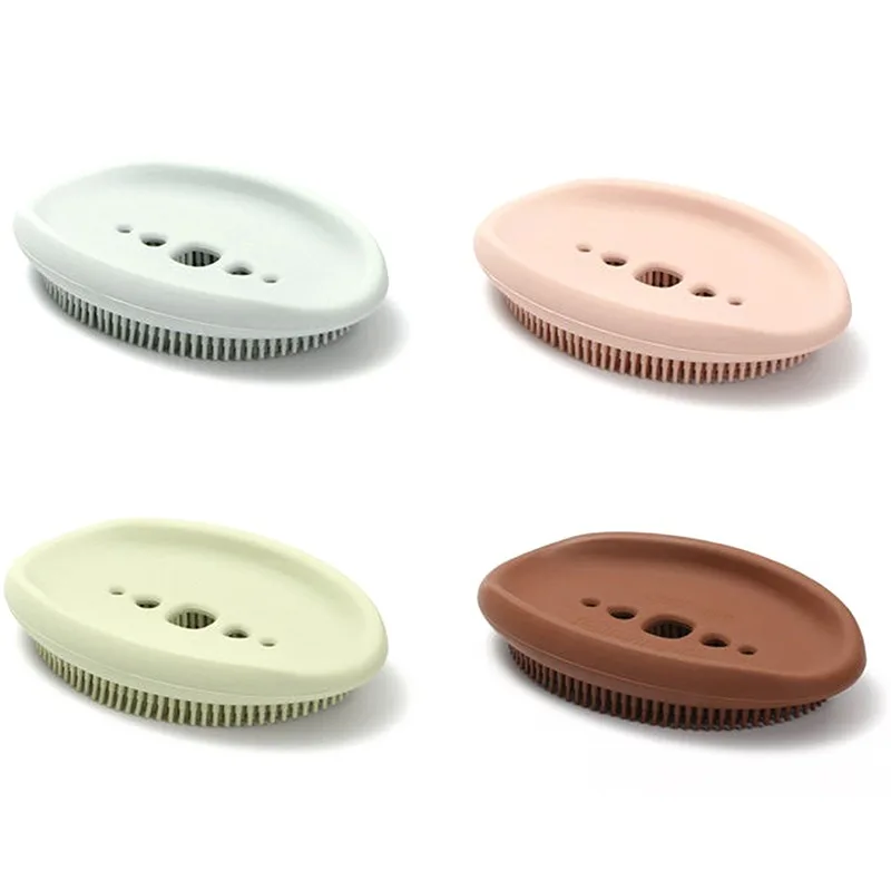 2-In-1 Soap Dish Silicone Box Holder For Bathroom Toilet Kitchen Flexible Storage Drain Rack Tray With Brush Multipurpose | Обустройство