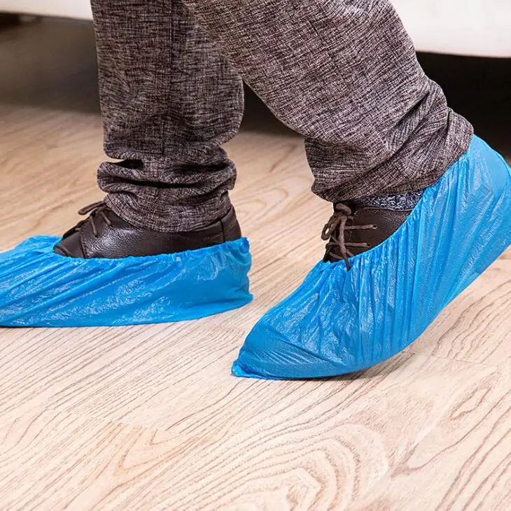 

Plastic Waterproof Disposable Shoe Covers Rain Day Carpet Floor Protector Blue Cleaning Shoe Cover Overshoes For Home LX1889
