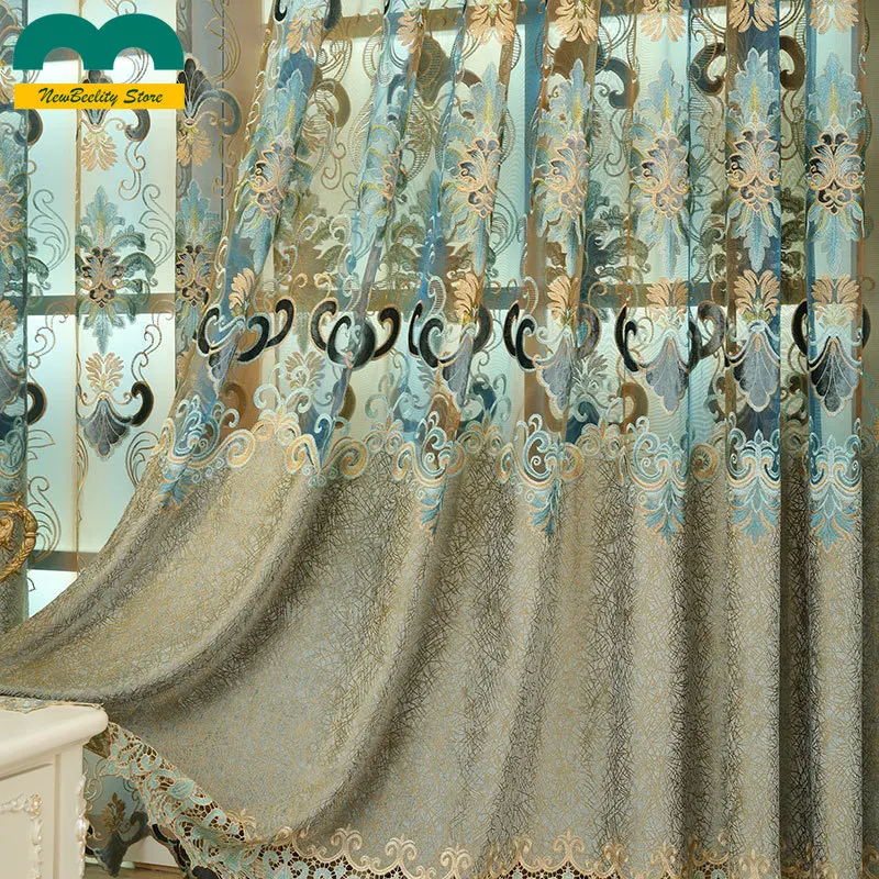 Шторы с вышивкой ажурные жаккардовые занавески из шенилла в европейском стиле