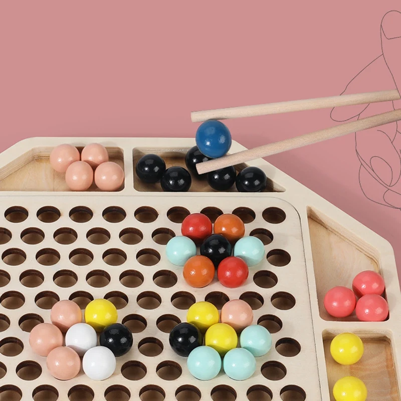 

Kids Clip Bead Board Early Education Wooden Puzzle Toy Learning Sorting Stacking Preschool Toys for Boys and Girls