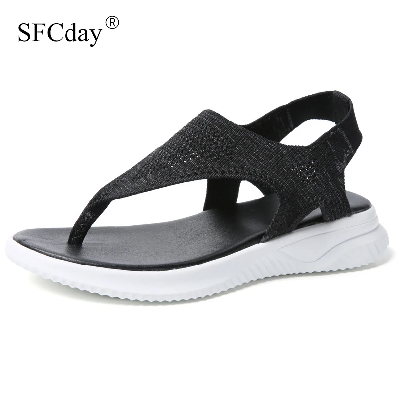 Женские мягкие сандалии на танкетке удобные плоской подошве женские лето