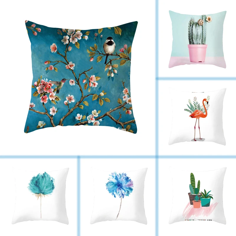 Mling 1 шт. 45x45 см декоративная подушка с растительным цветком персиковая кожа