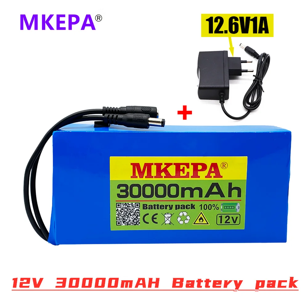 

Бесплатная доставка 100% последнее обновление 12 В 30000 мАч литий-ионный аккумулятор постоянного тока 12,6 в 30 Ач Аккумулятор с вилкой европейско...