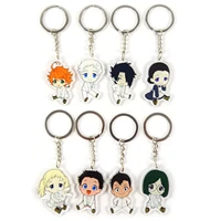 hot comic the promised neverland keychain cartoon print double side acrylic cosplay accessories men women pendant keyring gift