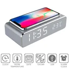 Новое беспроводное зарядное устройство со светодиодным будильником, беспроводное зарядное устройство для телефона с зарядным устройством Qi, цифровой термометр для IPhone 11 Pro, XSMax, X, Huawei