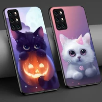 funny cute cat case for oneplus 9 9r 8 8t 7 7t 6 6t pro nord n10 n100 phone cases for 19 19r 18 17 16 black tpu cover capa