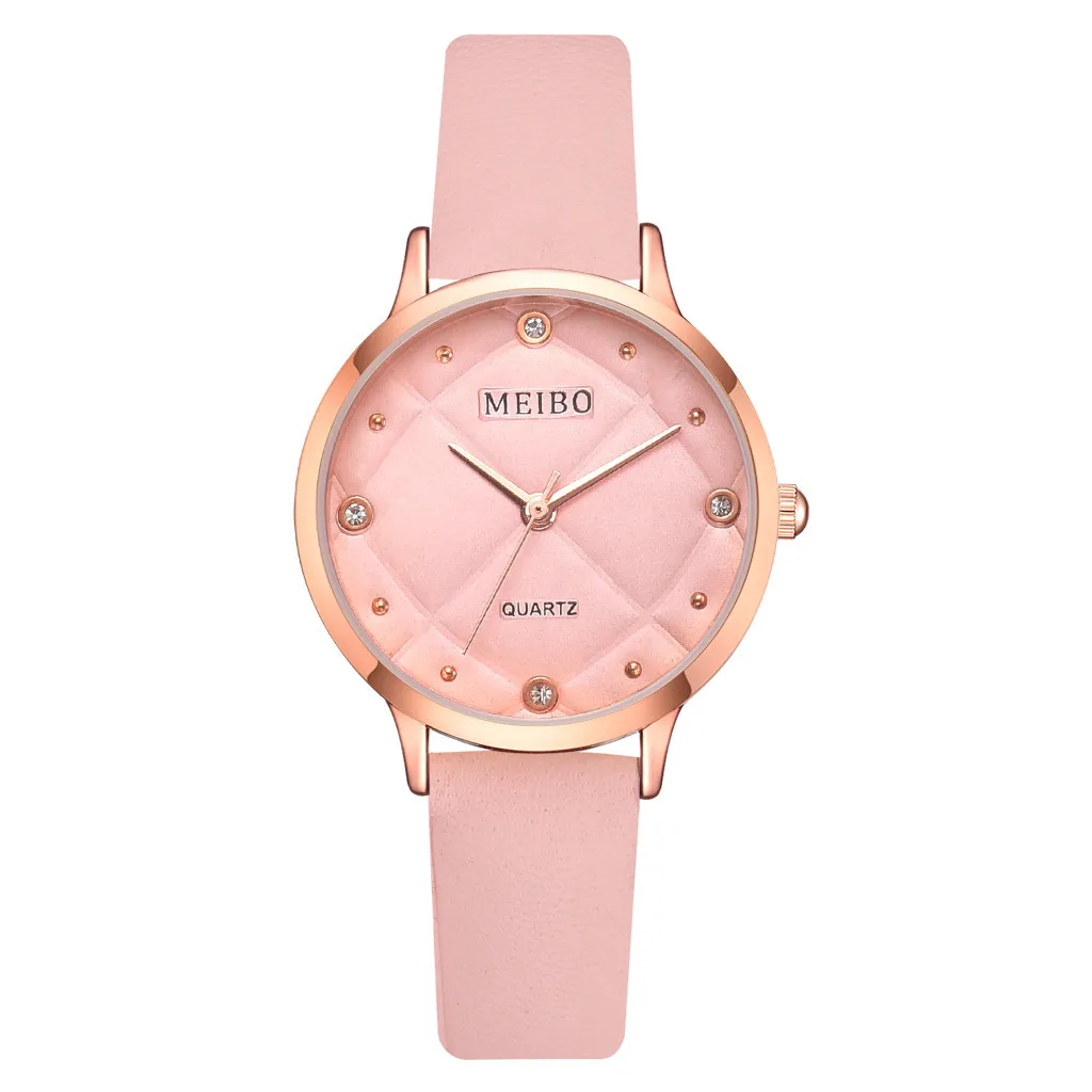 HSU женские простые кожаные кварцевые часы Новые тренд Модные Кварцевые Женские