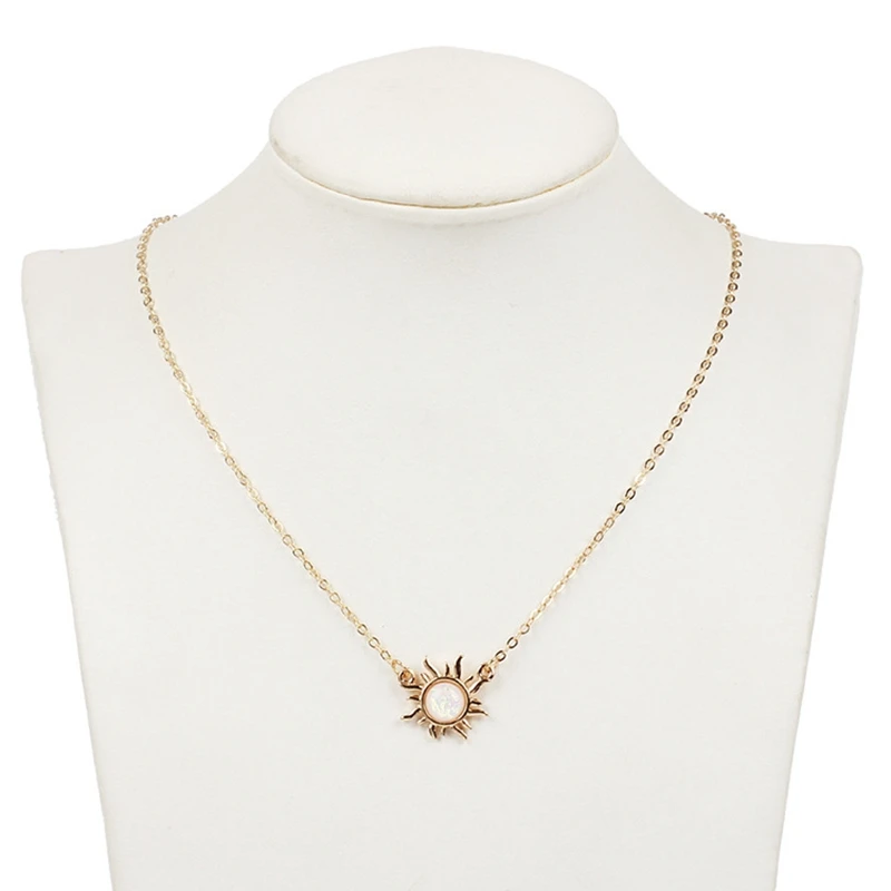 С рисунком &quotПодсолнух&quot кулон колье для женщин изготовлено вручную Bijoux