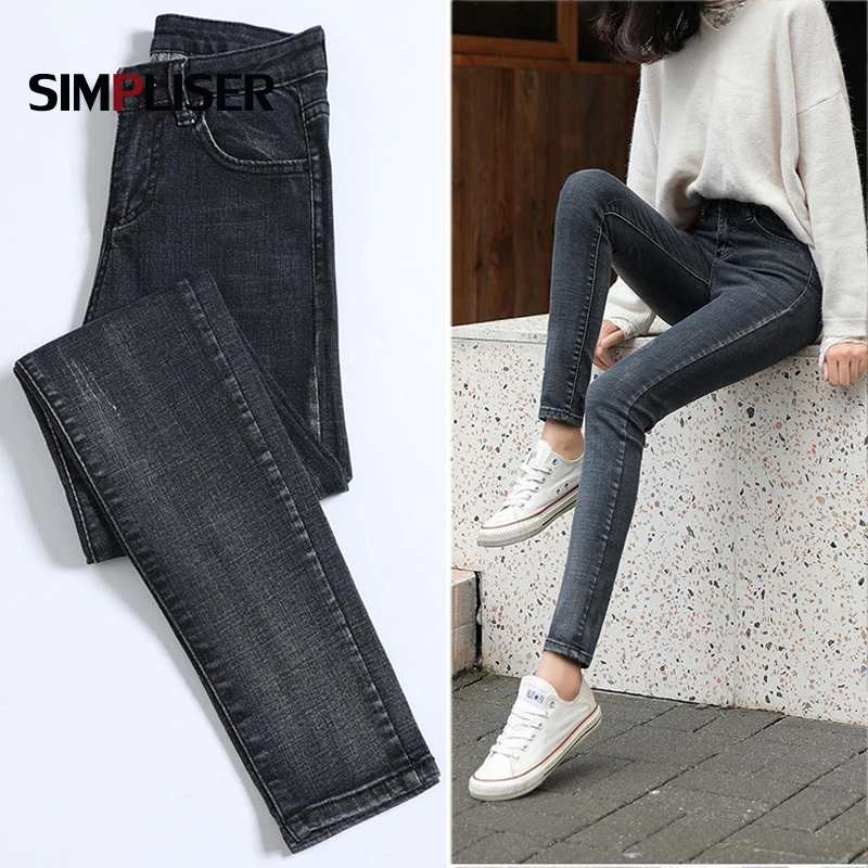 Женские джинсовые брюки с эффектом пуш ап 2019 зимние плотные бархатные синие