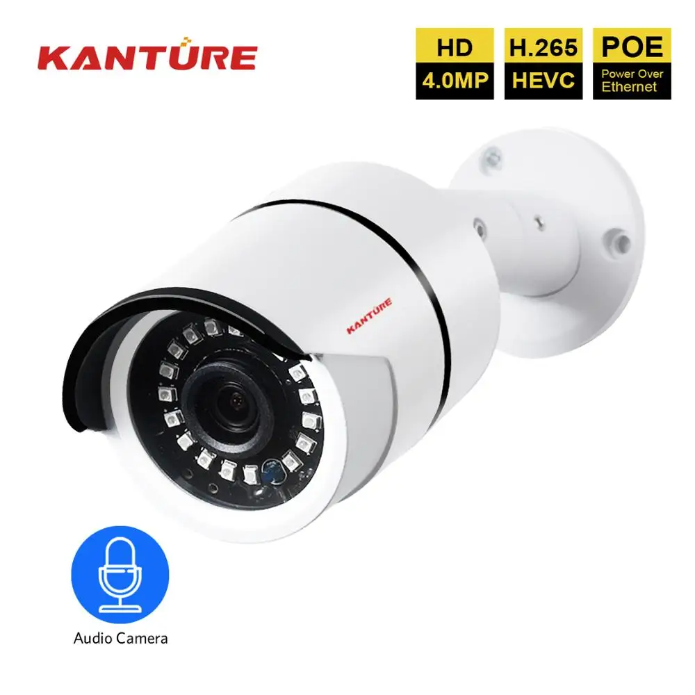 KANTURE H.265 48 В 4MP сетевая камера безопасности Видео Водонепроницаемый Аудио запись