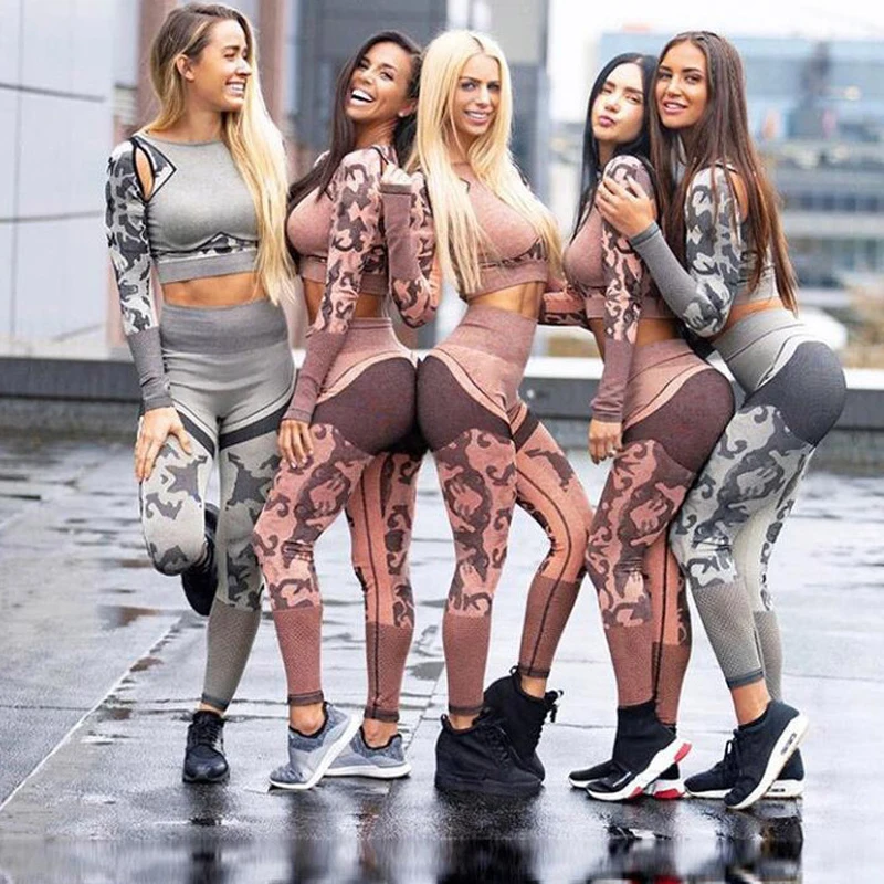 

Sport Suit Women Fitness RunningSport Suit Women Fitness Running Yoga Set High Waist Hip Push Up Sport Costume Women Tracksuit