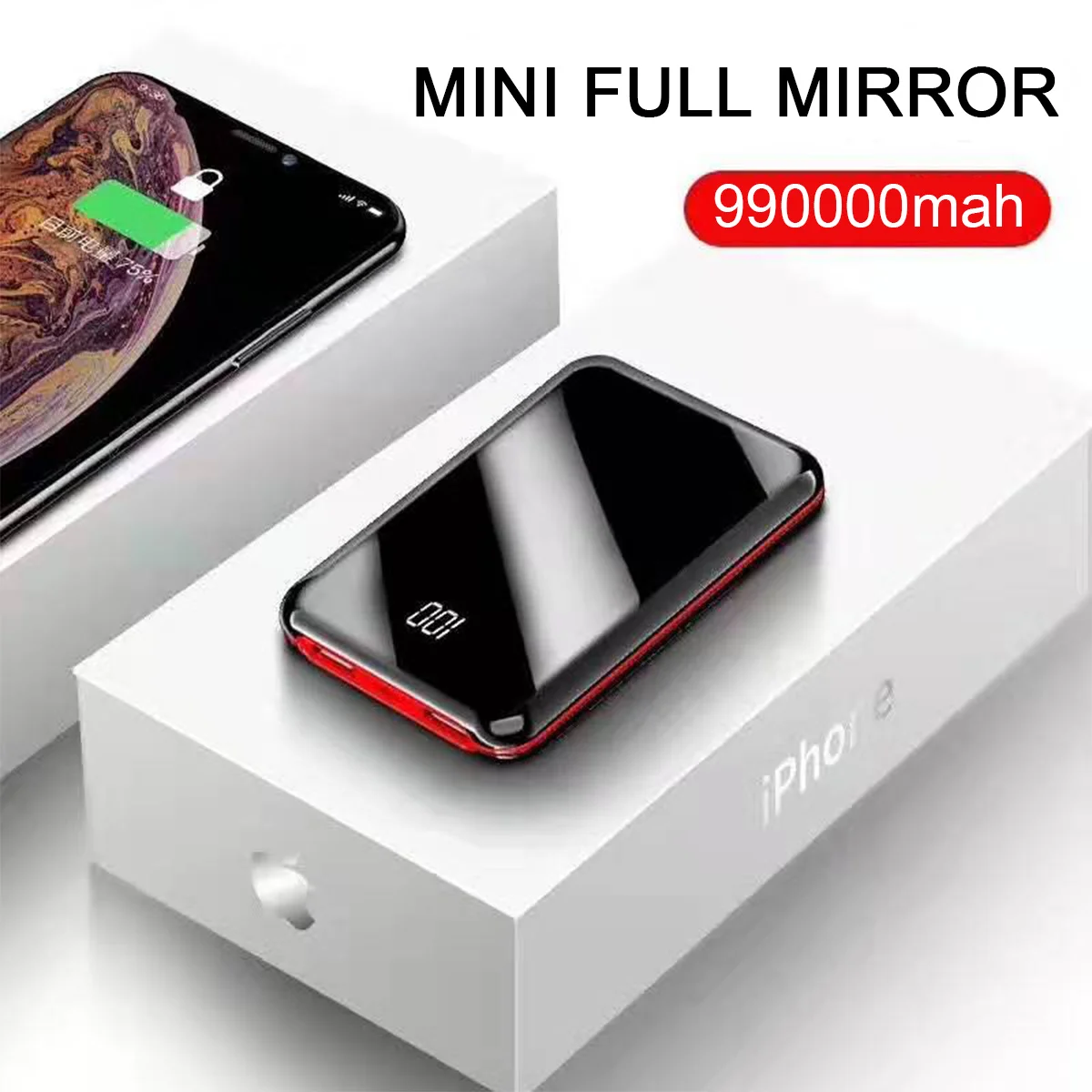 Светодиодный экран портативная Мобильная мощность 4000 мАч двойное зарядное