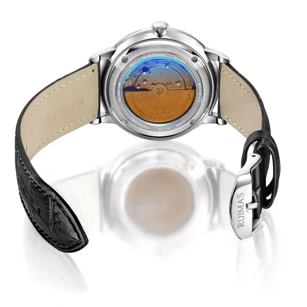 Оригинальные новые автоматические японские механические часы Ruimas Miyota тонкие