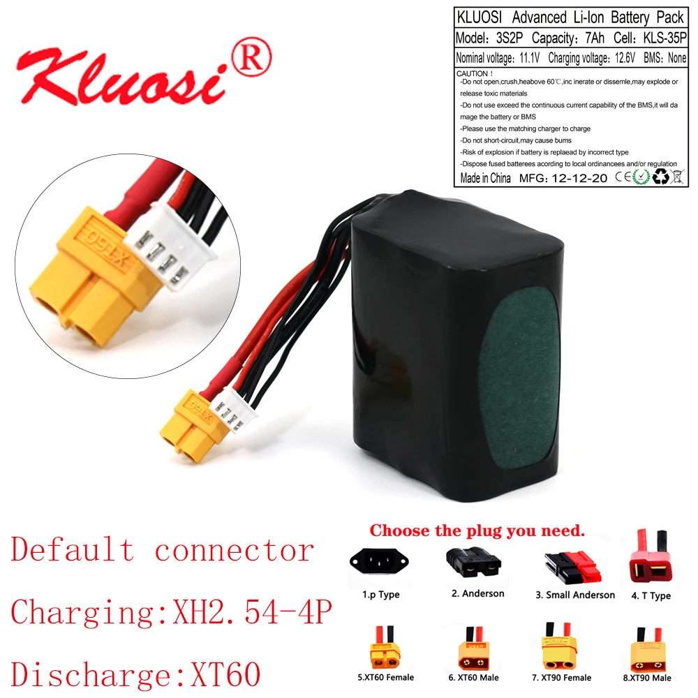 KLUOSI 3S2P 12V 7Ah высокое Ёмкость Бла (беспилотный летательный аппарат Перезаряжаемые